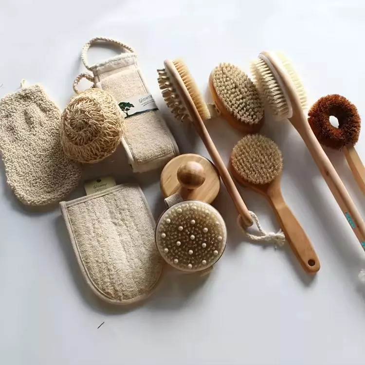 Ensemble de brosses à cheveux en bambou