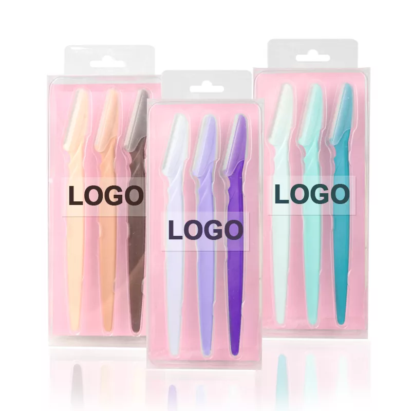 Ensemble de coupe-rasage à sourcils en plastique coloré pliable