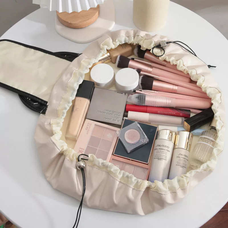 Trousse de maquillage cosmétique en cuir imperméable