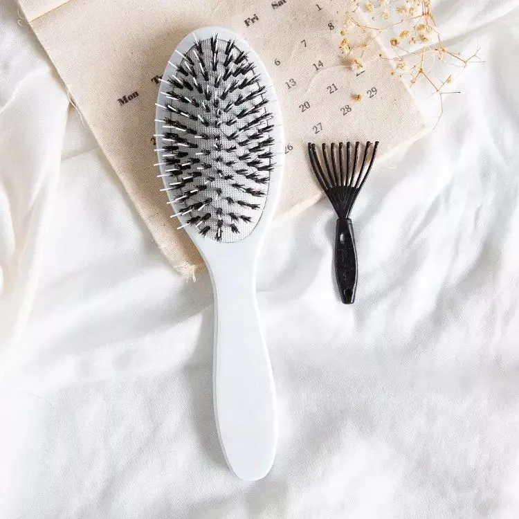 Brosse à cheveux en poils de sanglier en bois